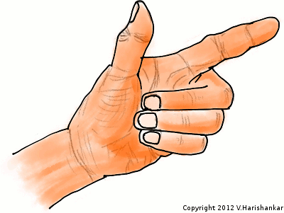 Hand with pointing finger