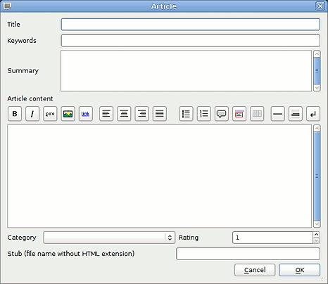 BiaWeb Qt Article dialog