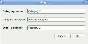 BiaWeb Qt Category dialog