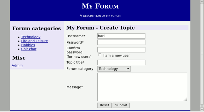 Create a topic