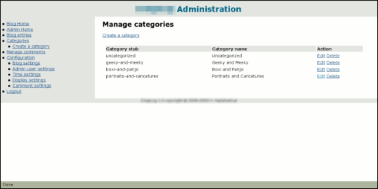 Manage categories